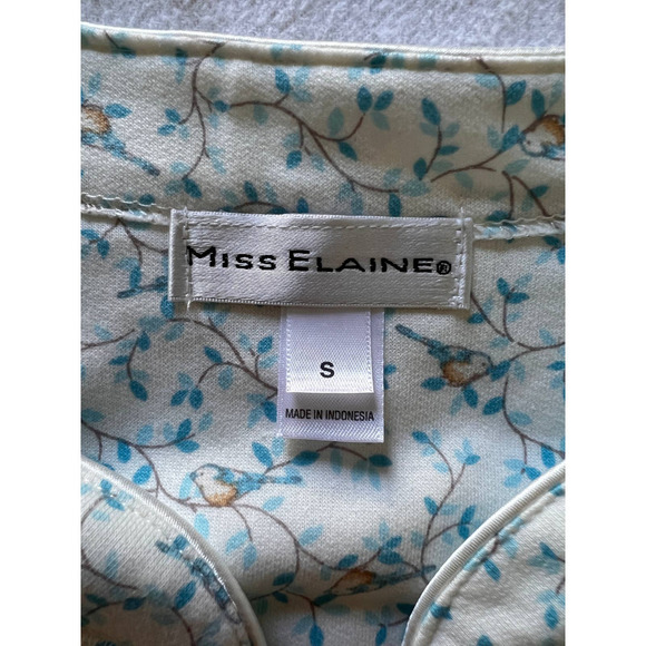 Miss Elaine White with Print Zip Up Night Gown NWT- S - Picture 4 of 12